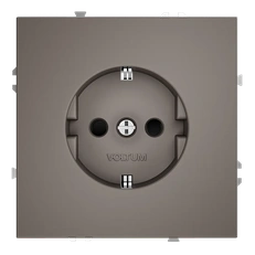 Изображение Розетка встраиваемая VOLTUM S70 с заземлением и защитными шторками 16А (капучино)