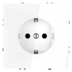 Изображение Розетка встраиваемая VOLTUM S70 с заземлением 16А (белый глянцевый)