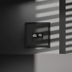 Изображение Розетка телевизионная встраиваемая VOLTUM S70 TV+RJ45 кат. 6 (черный матовый)